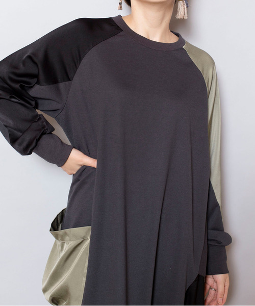 OSMOSIS ワンピース 「WEB限定アイテム」アシンメトリー切替