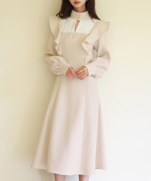 SAISON DE PAPILLON（セゾンドパピヨン） ワンピース ビッグフリルA