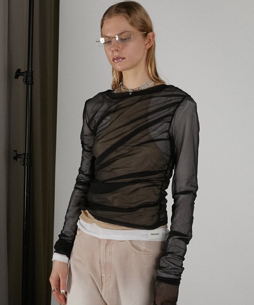 tシャツ トリプルレイヤードシアートップ / Triple Layered Sheer Top レディース