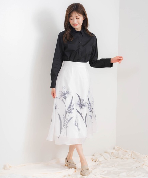 定価約49万　VALENTINO ラメローズ　ホワイト　フレアスカート　薔薇　白 Noela スカート ビッグフラワー柄スカート : ZOZOTOWN Yahoo!店