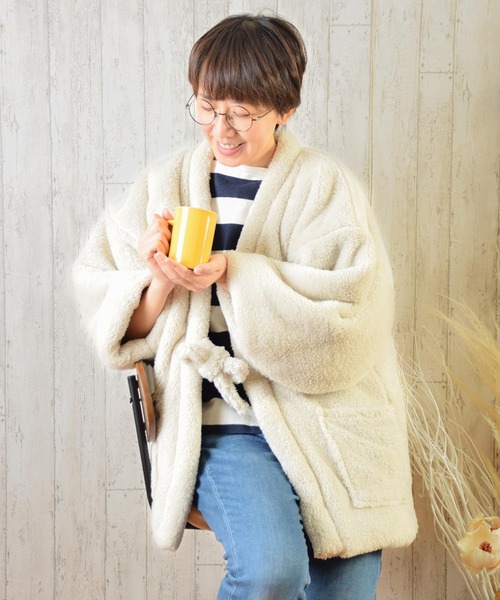 KIMONOMACHI ルームウェア 部屋着 半纏 フリース半纏 レディース 単品
