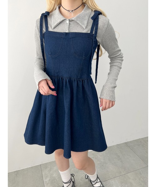 ワンピース 「PHILLY」デニムビスチェミニワンピース : ZOZOTOWN Yahoo