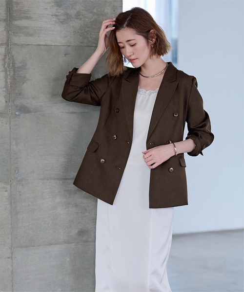 ur's（ユアーズ） ジャケット テーラードジャケット リネンライク