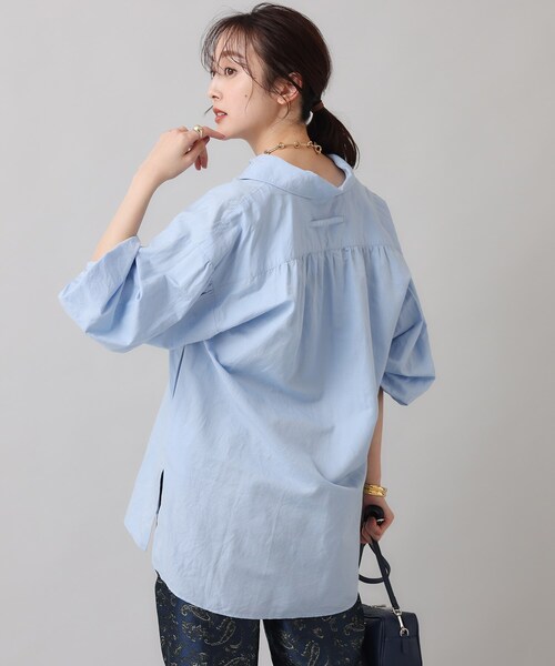 TICCA チュニック 「TICCA」コットンリネンレースアップシャツ