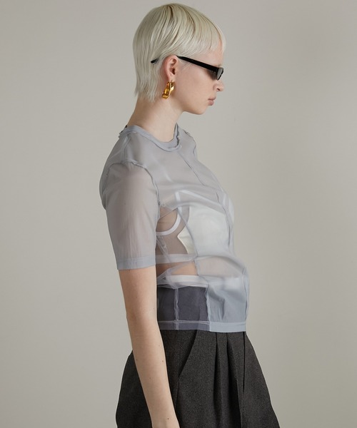 トップス PRANK PROJECT Out Seam Drape Top PRANK PROJECT｜アウトシームシアートップ / Outseam Sheer Top