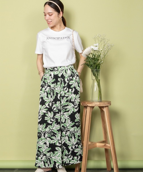 未使用級✨MORABITO BLANC リネン混 ボタニカル プリントパンツ 未使用級✨MORABITO BLANC リネン混 ボタニカル プリントパンツ