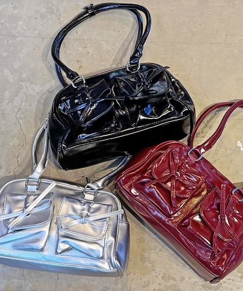 未使用　オープンバック黒ジャケット　リボン リボンデザインデニムJK[品番：IGAW0006051]｜axes femme