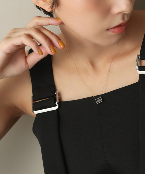 Lilas ネックレス レクタングルオニキスネックレス K10