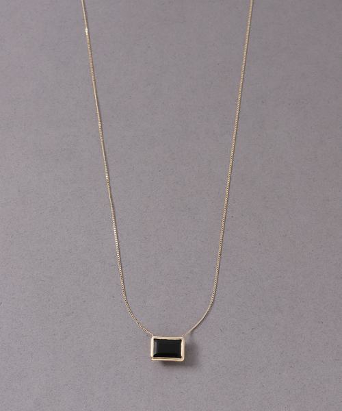 レクタングルオニキス K10 Lilas ネックレス ゴールド Lilas ネックレス レクタングルオニキスネックレス K10