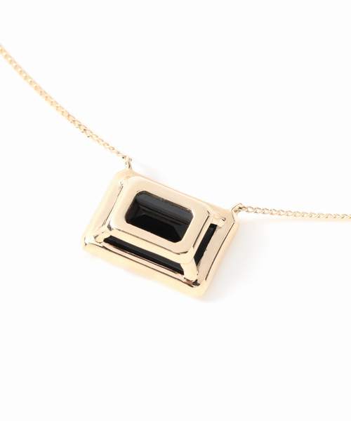 レクタングルオニキス K10 Lilas ネックレス ゴールド Lilas ネックレス レクタングルオニキスネックレス K10