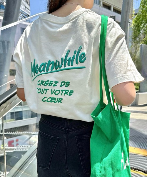 andme tシャツ 「新色追加」プリントエンブロイダリーロゴ半袖T
