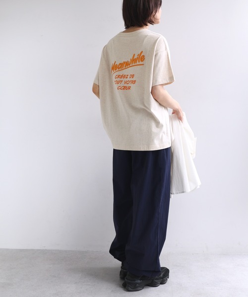 andme（アンドミー） tシャツ 「新色追加」プリントエンブロイダリー