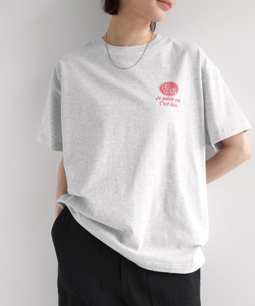 andme（アンドミー） tシャツ 「新色追加」プリントエンブロイダリー