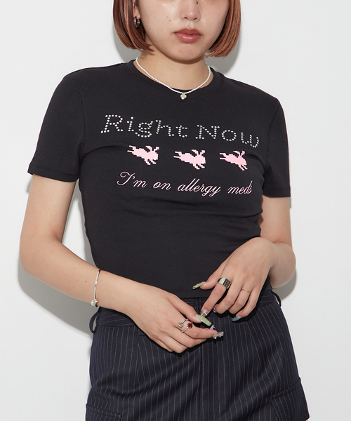 tシャツ ピクセルバニーロゴT レディース
