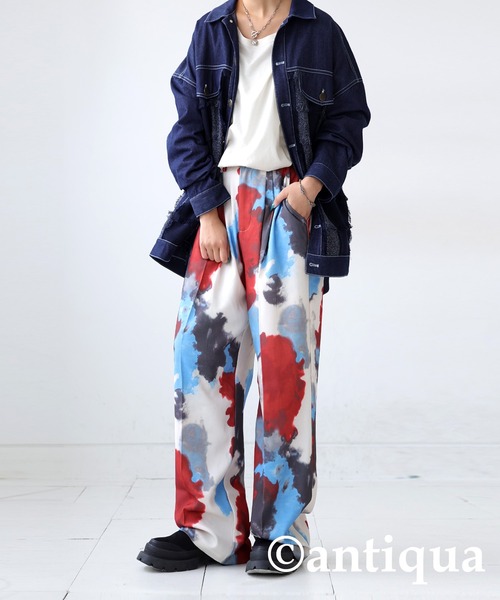 【未使用】Aloha Rug × map. アロハラグ レディースパンツ 0 和柄 友禅パンツ ＜鶴/珊瑚色＞ | 京友禅アロハシャツ【Pagong