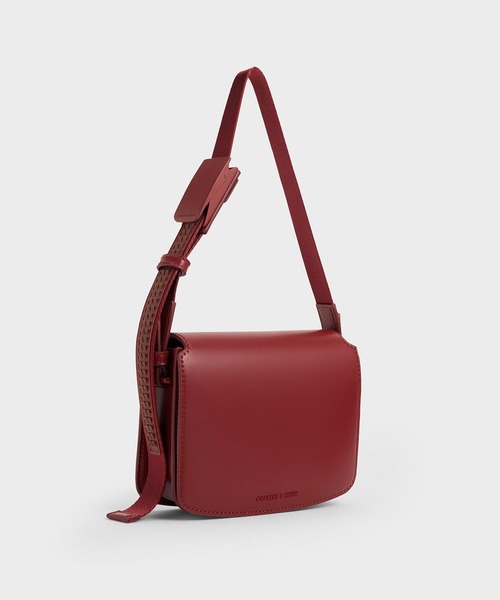 CHARLES & KEITH ボクシー フロントフラップショルダーバッグ CHARLES ＆ KEITH ショルダーバッグ バッグ ボクシー フロント