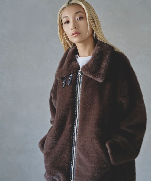 HEREIAM ブルゾン アウター 「HEREIAM」フェイクファーブルゾン