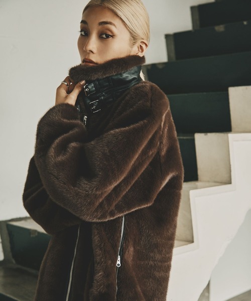 HEREIAM ブルゾン アウター 「HEREIAM」フェイクファーブルゾン