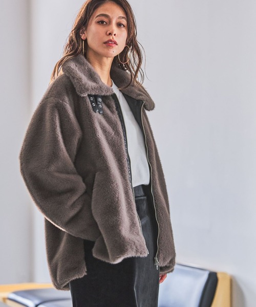 HEREIAM ブルゾン アウター 「HEREIAM」フェイクファーブルゾン