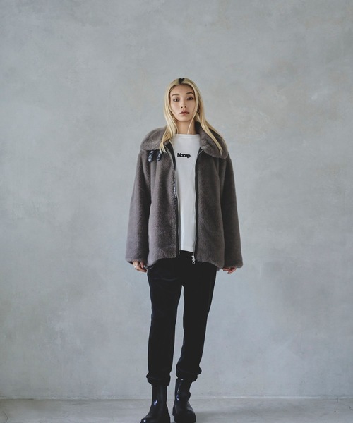 HEREIAM ブルゾン アウター 「HEREIAM」フェイクファーブルゾン