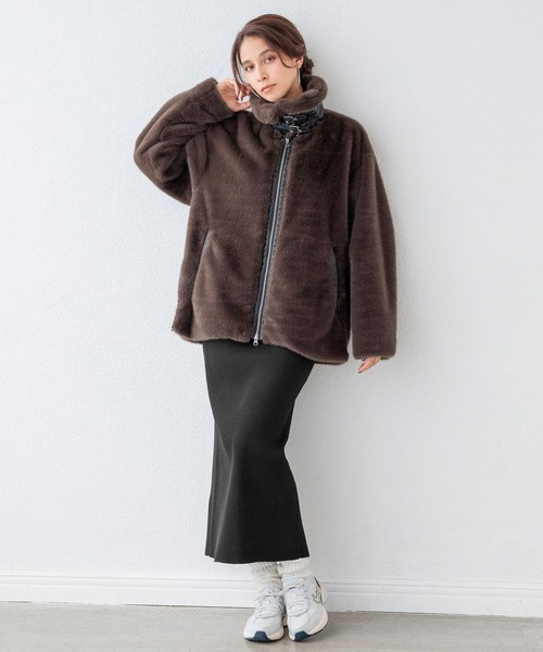 HEREIAM ブルゾン アウター 「HEREIAM」フェイクファーブルゾン