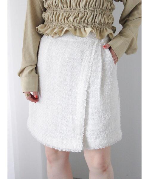 ehka sopo（エヘカソポ） パンツ ツイードラップパンツ(セットアップ可