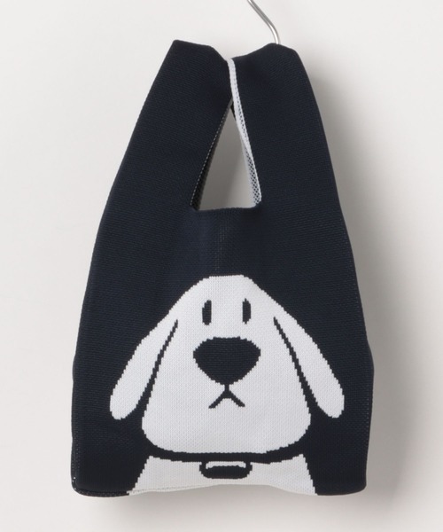VIBGYOR ハンドバッグ FReePLACe/くま リボン柄ニットバッグ 12302
