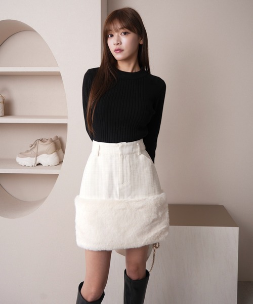 LIP SERVICE（リップサービス） スカート ファードッキングツイード