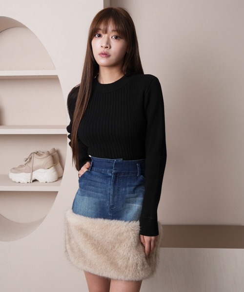 LIP SERVICE（リップサービス） スカート ファードッキングツイード