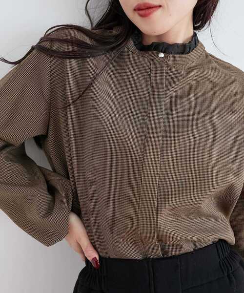 le.coeur blanc / ルクールブラン チェック柄オーガンジーフリルネックブラウス 楽天市場】【SALE／30%OFF】チェック柄オーガンジーフリルネック