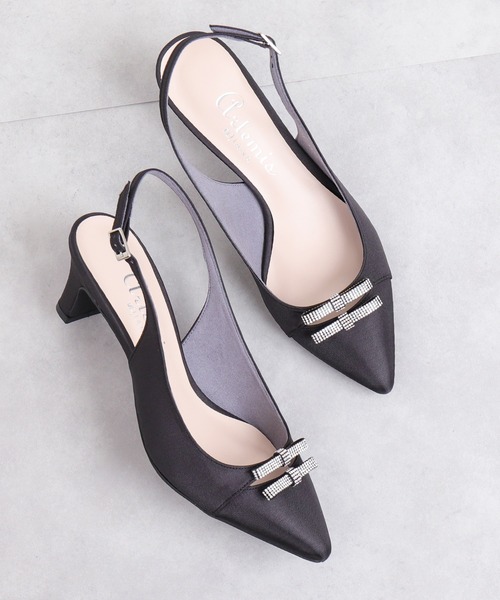 アルテミス by ダイアナ（artemis by DIANA）/ラインストーンプチリボン　バックバンドパンプス artemis by DIANA（アルテミス by ダイアナ） パンプス ラインストーン