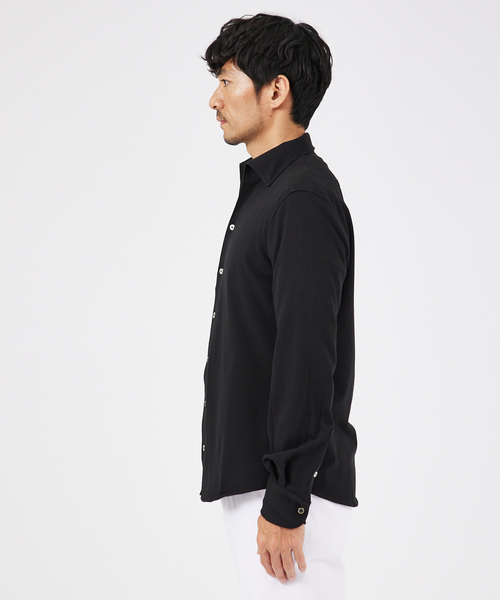 DESIGNWORKS シャツ 「シルクタッチ」パール ワンピース カラー