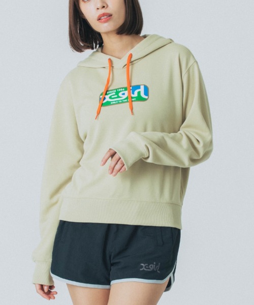 パーカー X-GIRL/エックスガール クロップド丈パーカー 155251012002 レディース X-girl パーカー X-GIRL/エックスガール クロップド丈パーカー