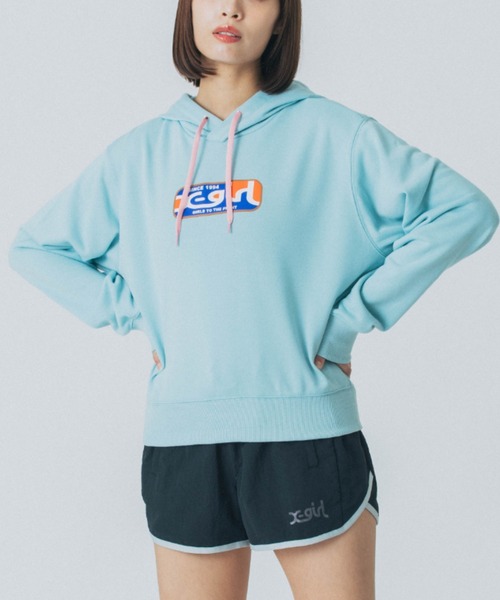 パーカー X-GIRL/エックスガール クロップド丈パーカー 155251012002 レディース X-girl パーカー X-GIRL/エックスガール クロップド丈パーカー