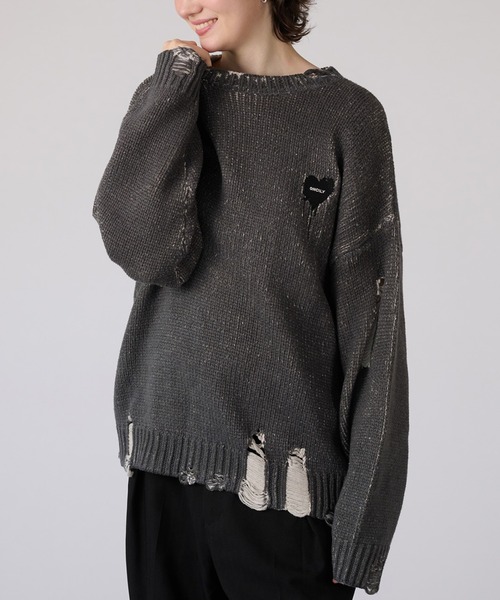 ONCILY ヴィンテージライクダメージニット ONCILY セーター ニット VINTAGE LIKE DAMAGE KNIT