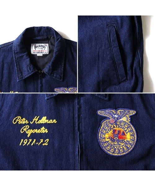 【未使用品】HOUSTON ファーマーズジャケット ネイビー FFA アメカジ セール】HOUSTON ヒューストン COTTON LINEN FFA JACKET