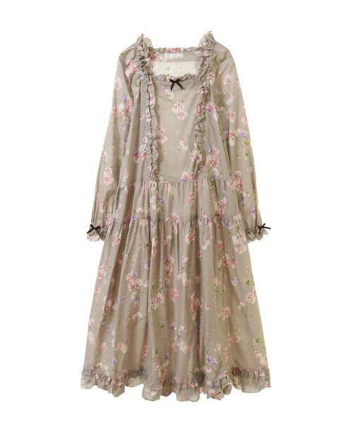 新品　PINK HOUSE スイートピー　フラワープリントサッシュベルト 新品 PINK HOUSE スイートピー フラワープリントサッシュベルト
