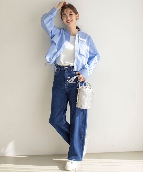 ブラウスの店単品です any SiS ブラウス シャツ クロップトヨークハオリ レディース