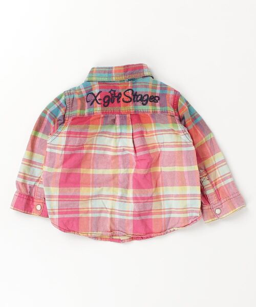 「X-girl Stages」 「KIDS」長袖シャツ 12M ピンク キッズ_画像2