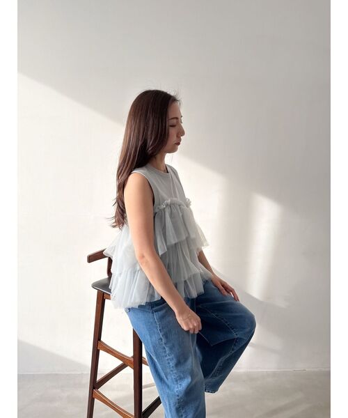 tシャツ 「OUNNOUN」デザインペプラムタンクトップ レディース OUNNOUN tシャツ 「OUNNOUN」デザインペプラムタンクトップ