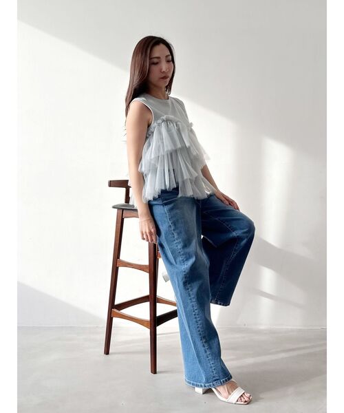 tシャツ 「OUNNOUN」デザインペプラムタンクトップ レディース OUNNOUN tシャツ 「OUNNOUN」デザインペプラムタンクトップ