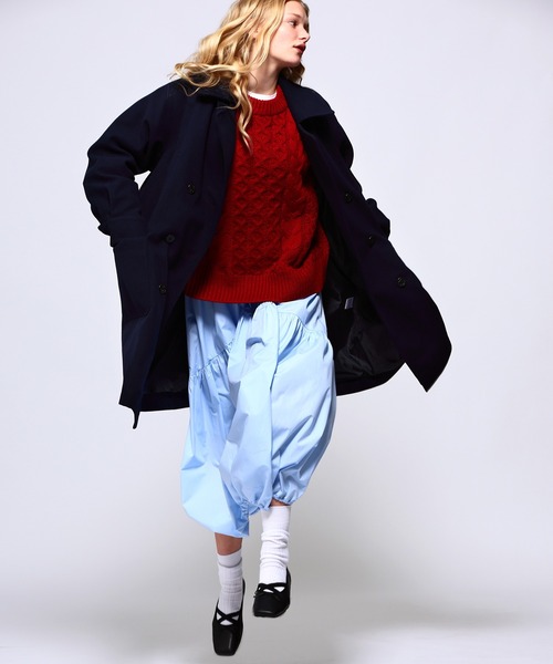 「BONLECILL」 ピーコート FREE チャコールグレー レディース_画像3