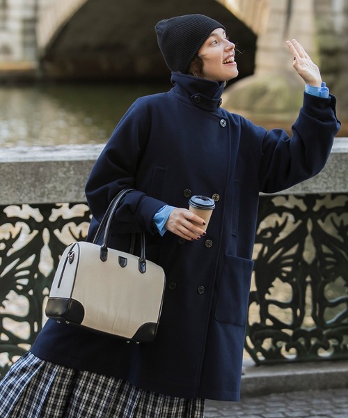 「BONLECILL」 ピーコート FREE チャコールグレー レディース_画像5