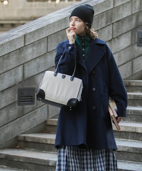 「BONLECILL」 ピーコート FREE チャコールグレー レディース_画像7