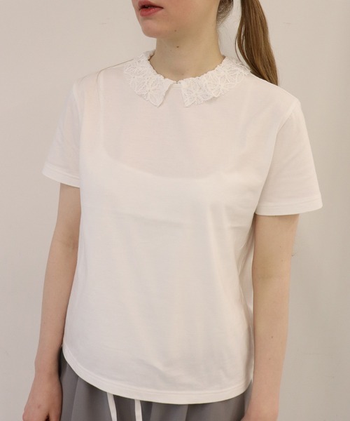 tシャツ eri 8「レース襟カットソー」 レディース