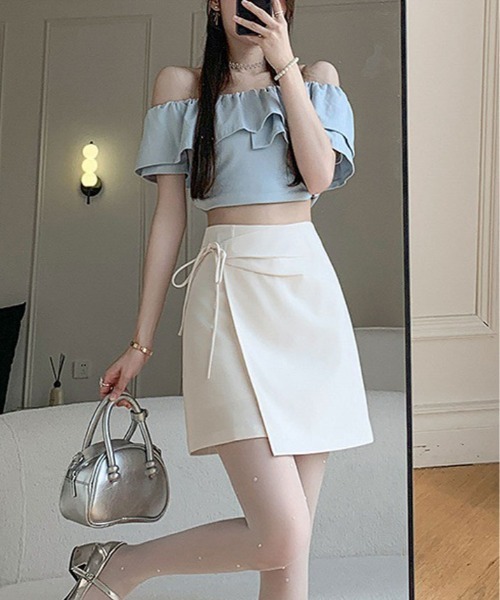 スカート サイド リボン ラップ パンツ : ZOZOTOWN Yahoo!店 - 通販