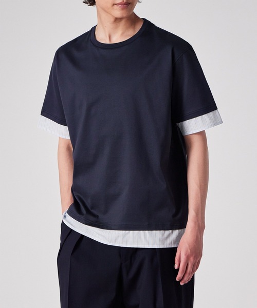Paul Smith（ポール・スミス） tシャツ ストライプシャツスリーブ 半袖