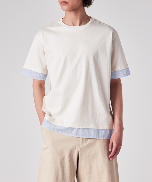 Paul Smith（ポール・スミス） tシャツ ストライプシャツスリーブ 半袖