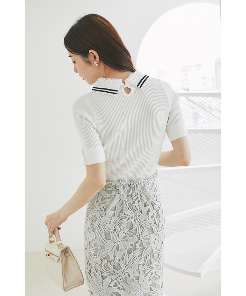 tocco closet ニット セーター 「ZOZO限定」2WAYラインレース襟付き