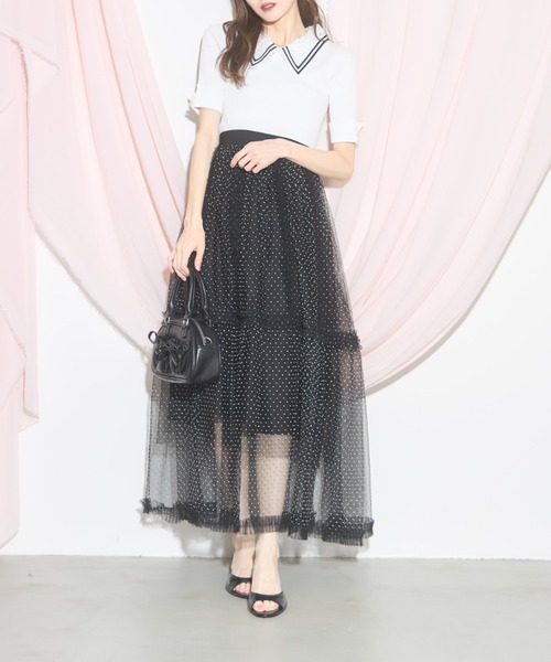 tocco closet ニット セーター 「ZOZO限定」ラインレース襟付き